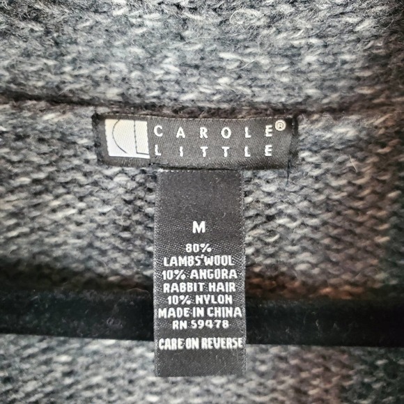 Carole Little Women Wool Blend Collared One Button Closure Sweater Shawl - Picture 4 of 9